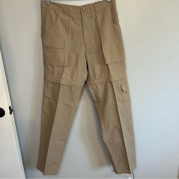 NEW Woolrich Convertible Zip Off Hiking Pants Cargo Men's 33 X 34 Beige Khaki - Picture 1 of 12
